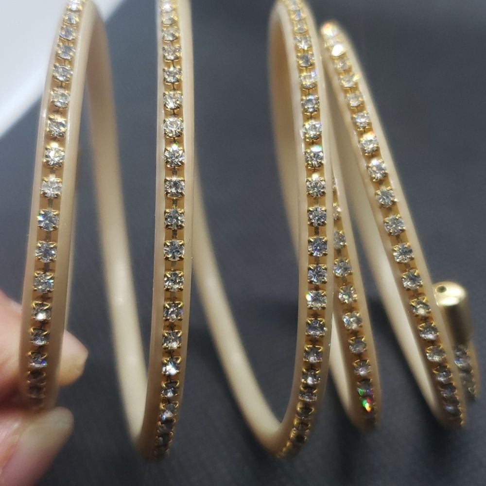 Stunning Stonework Wrap Bracelet in a Nude Tone